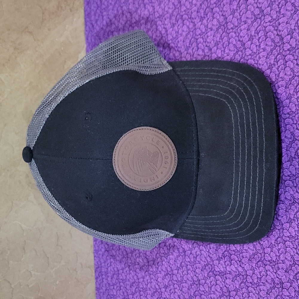 Indian Motorcycle Trucker Snapback with leather looking patch